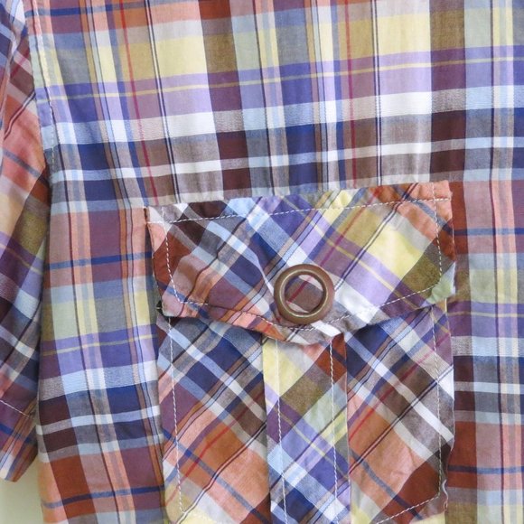 Vintage BOSS orange label short sleeve snap button up Large Size - Picture 3 of 8